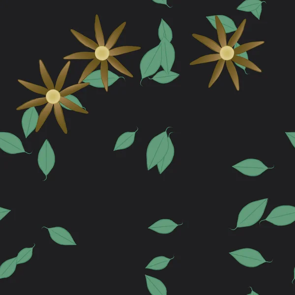 Flores Botánicas Fondo Ilustración Vectorial — Vector de stock