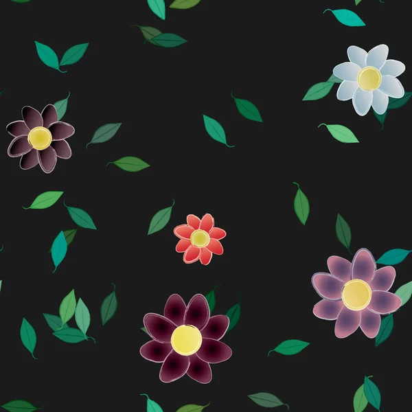 Bloesem Gebladerte Bloemen Bloei Behang Vector Illustratie — Stockvector