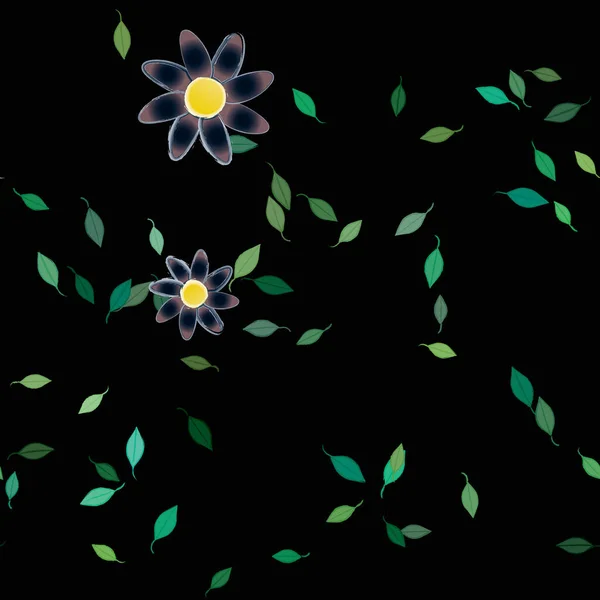 Bloesem Gebladerte Bloemen Bloei Behang Vector Illustratie — Stockvector