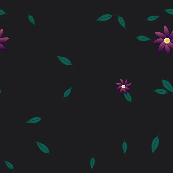 Flores Botánicas Fondo Ilustración Vectorial — Vector de stock