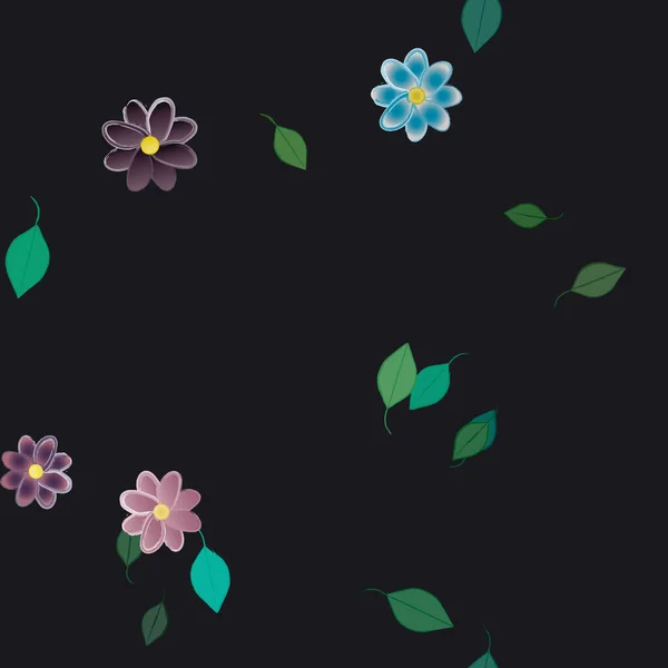 Bloesem Gebladerte Bloemen Bloei Behang Vector Illustratie — Stockvector