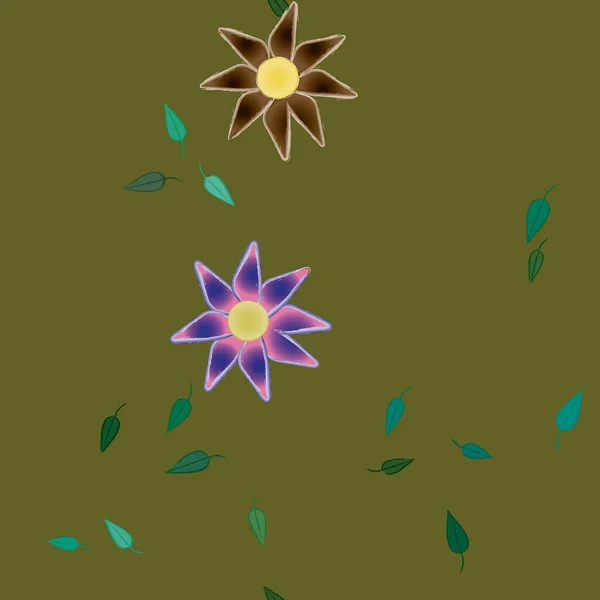 Flores Florecen Fondo Pantalla Follaje Flor Vector Ilustración — Vector de stock