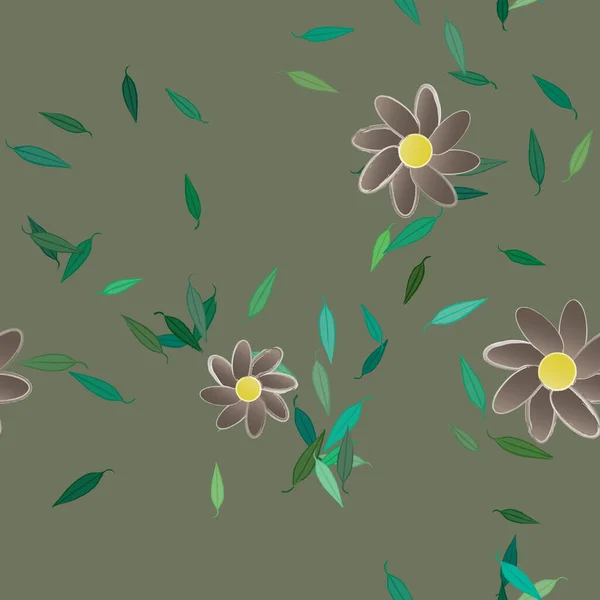 Farbigen Floralen Hintergrund Mit Blumen Vektorillustration — Stockvektor