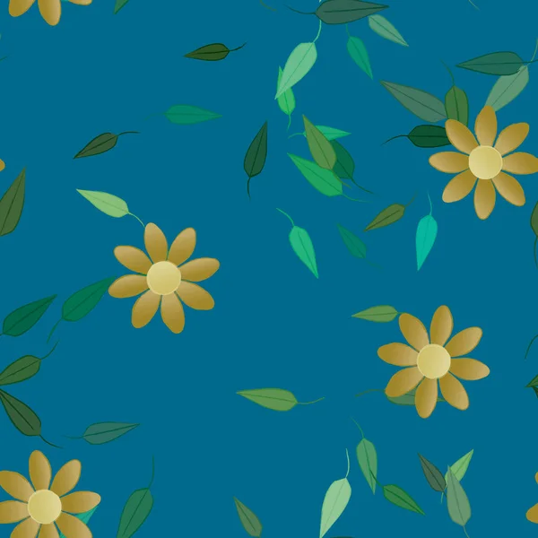 Bloesem Gebladerte Bloemen Bloei Behang Vector Illustratie — Stockvector