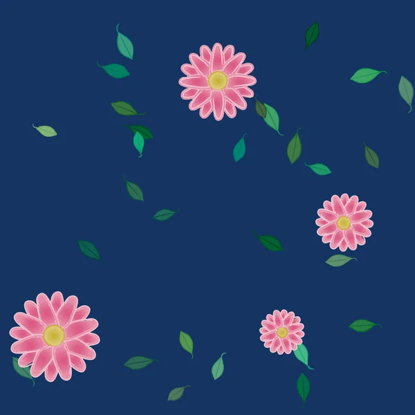 Blühendes Laub Blumen Blühen Tapete Vektorillustration — Stockvektor