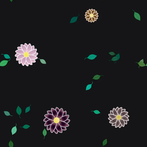 Farbigen Floralen Hintergrund Mit Blumen Vektorillustration — Stockvektor