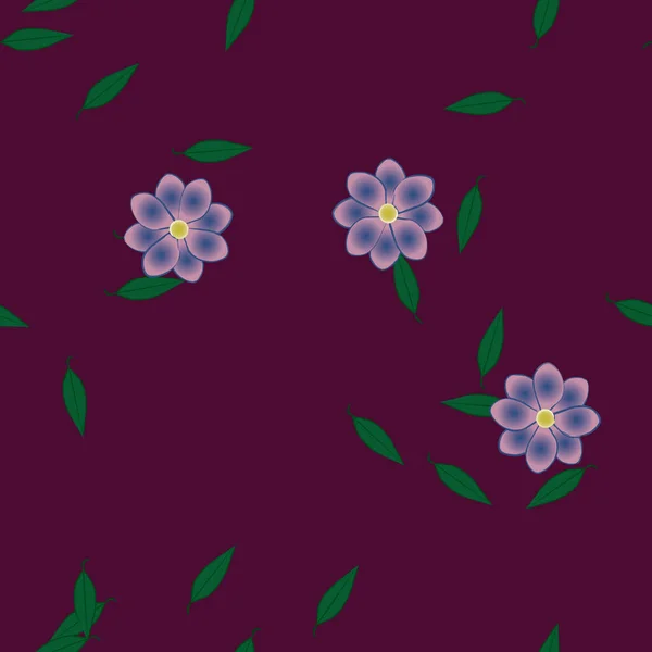 Feuillage Fleuri Papier Peint Fleuri Fleurs Illustration Vectorielle — Image vectorielle