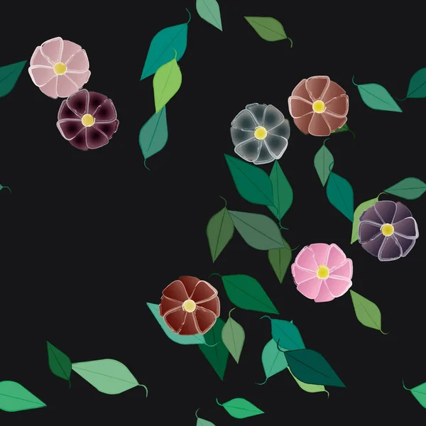 Fundo Floral Colorido Flores Ilustração Vetorial — Vetor de Stock