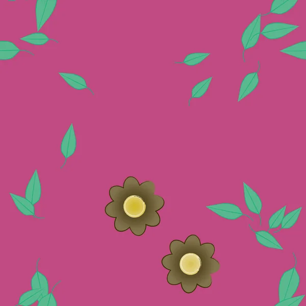 Flores Botánicas Fondo Ilustración Vectorial — Archivo Imágenes Vectoriales