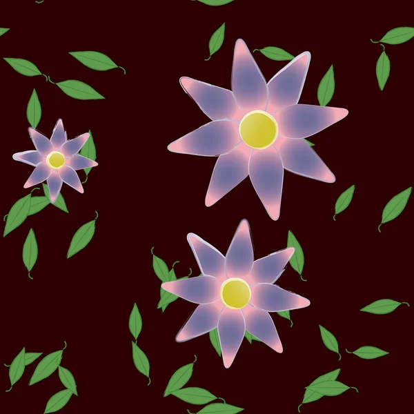 Ботанические Цветы Цветут Обои Векторная Иллюстрация — стоковый вектор