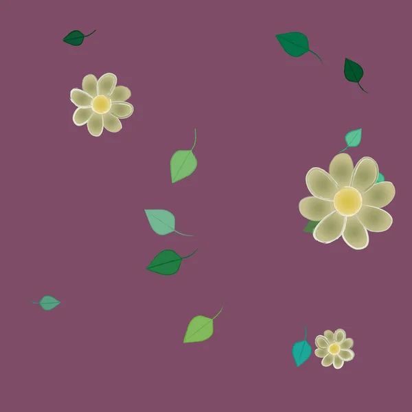 Feuillage Fleuri Papier Peint Fleuri Fleurs Illustration Vectorielle — Image vectorielle