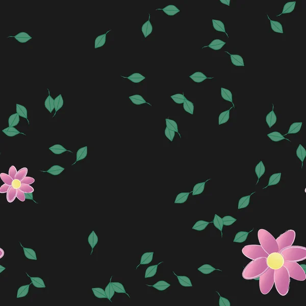 Bloesem Gebladerte Bloemen Bloei Behang Vector Illustratie — Stockvector