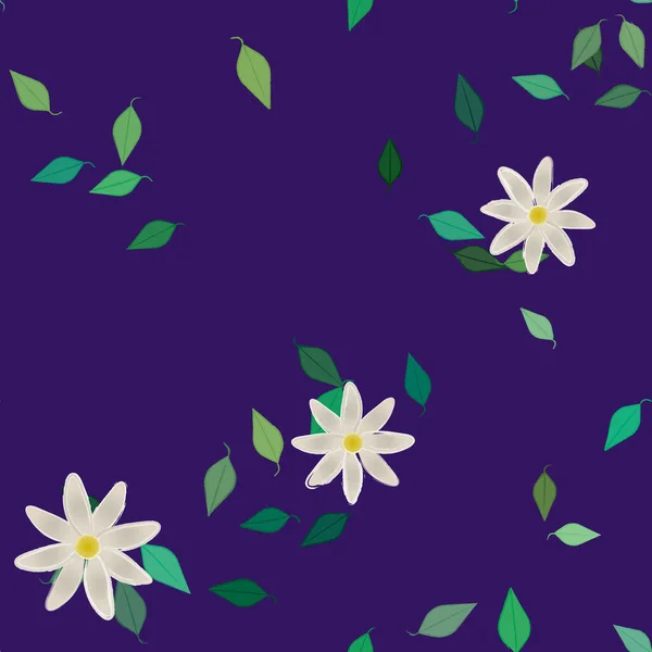 Follaje Flores Flores Florecen Fondo Pantalla Vector Ilustración — Vector de stock