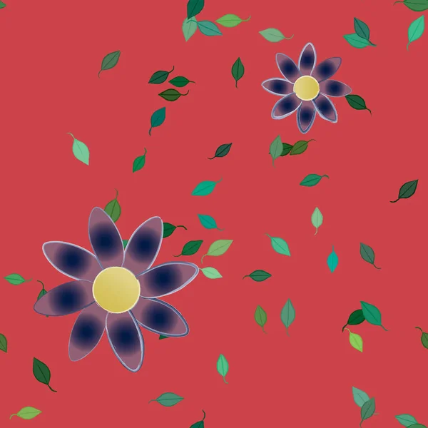 Bloesem Gebladerte Bloemen Bloei Behang Vector Illustratie — Stockvector