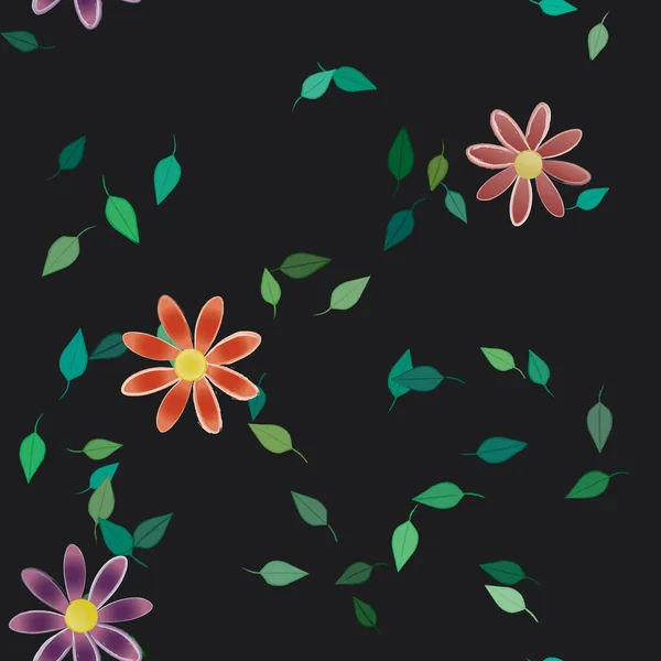 Colored Floral Background Flowers Vector Illustration — Stock Vector