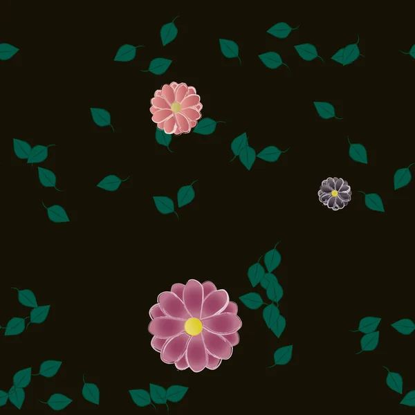 Botanické Květiny Pozadí Vektorové Ilustrace — Stockový vektor