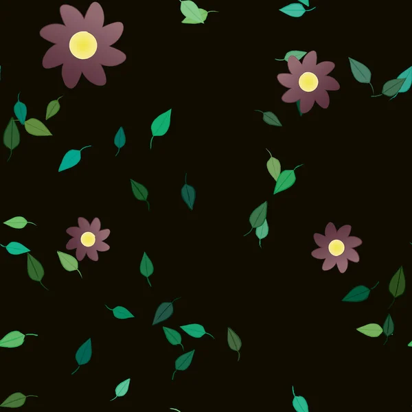 Fleurs Fleur Papier Peint Feuille Fleur Illustration Vectorielle — Image vectorielle