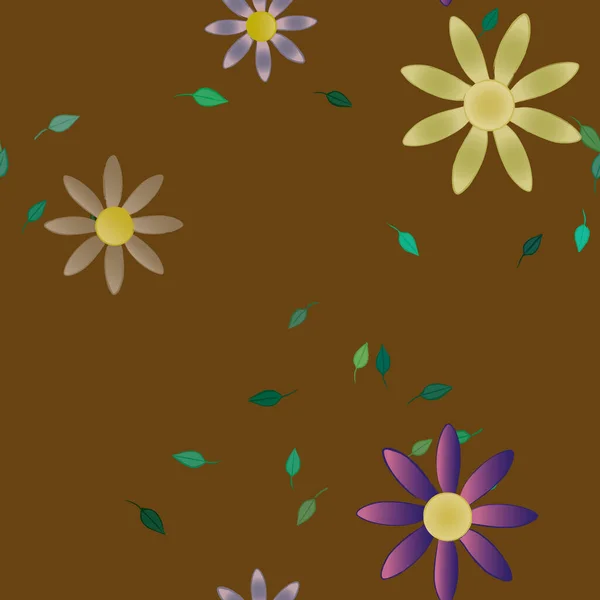 Feuillage Fleuri Papier Peint Fleuri Fleurs Illustration Vectorielle — Image vectorielle