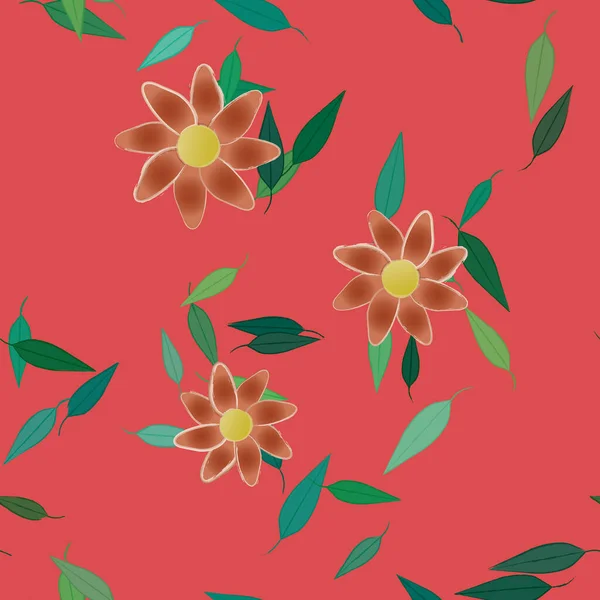 Flores Verano Fondo Vector Ilustración — Vector de stock