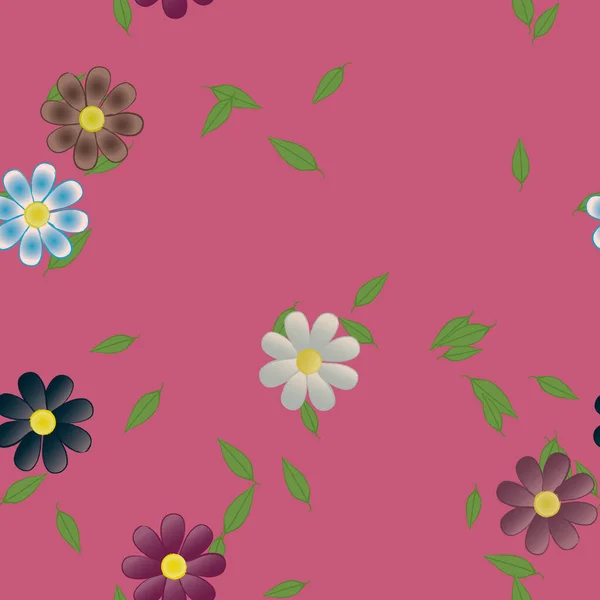 Fondo Floral Color Con Flores Ilustración Vectorial — Vector de stock