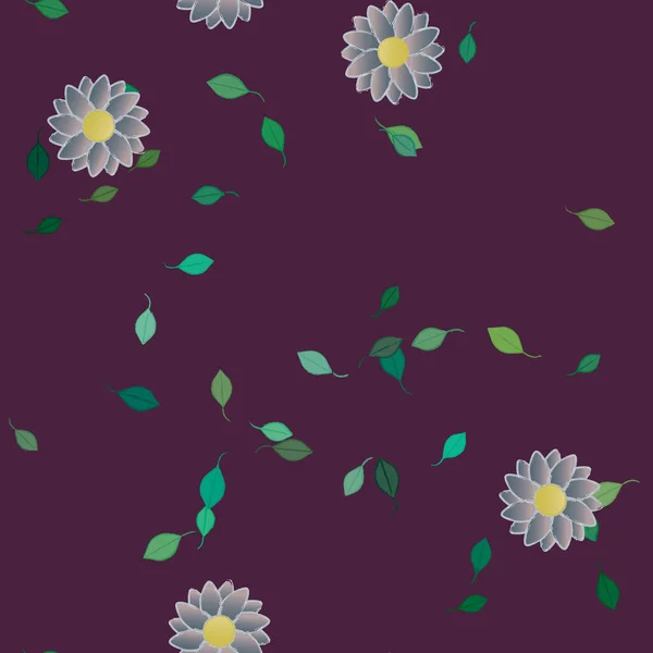Fond Feuillage Blossom Sans Couture Papier Peint Fleur Fleurs Illustration — Image vectorielle