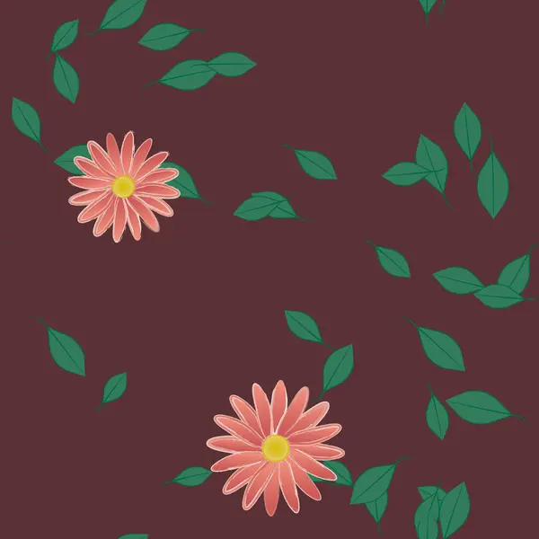 Feuillage Fleuri Papier Peint Fleuri Fleurs Illustration Vectorielle — Image vectorielle