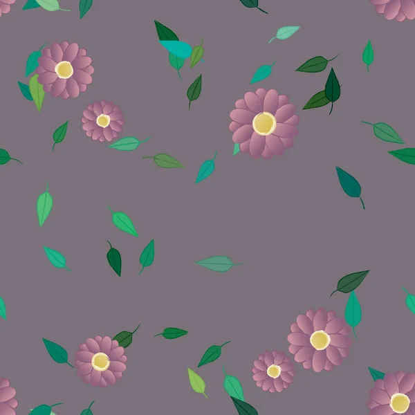 Feuillage Fleuri Papier Peint Fleuri Fleurs Illustration Vectorielle — Image vectorielle