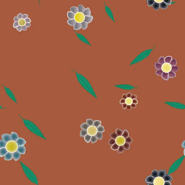 Fundo Floral Colorido Flores Ilustração Vetorial — Vetor de Stock