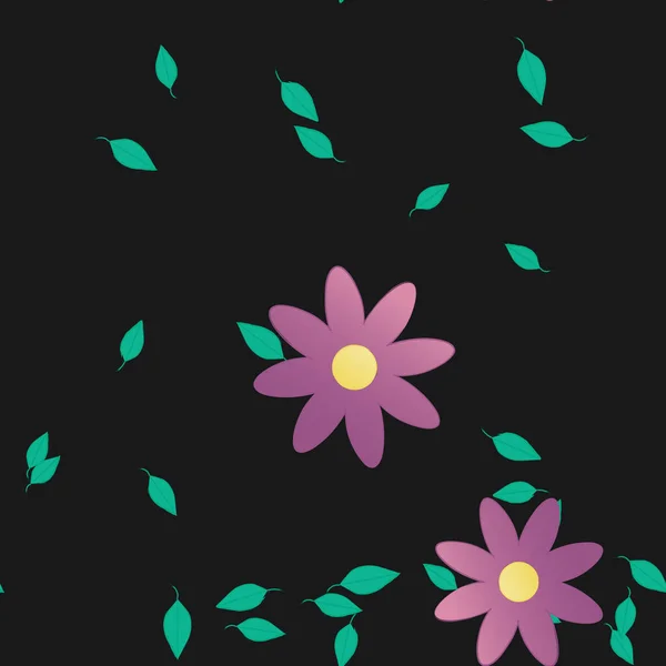 Fondo Floral Color Con Flores Ilustración Vectorial — Vector de stock