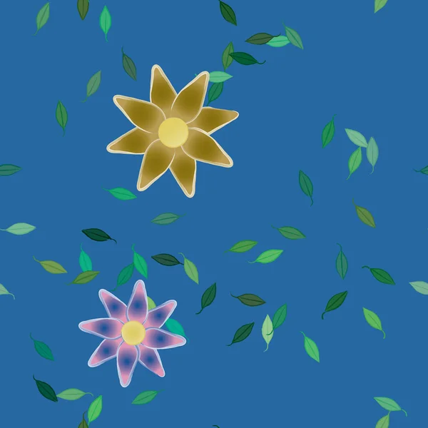 Flores Florecen Fondo Pantalla Follaje Flor Vector Ilustración — Vector de stock