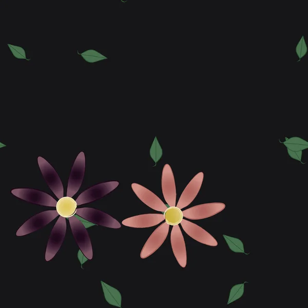 Bloesem Gebladerte Bloemen Bloei Behang Vector Illustratie — Stockvector