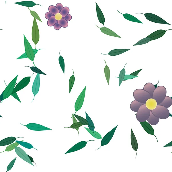 Blomstrer Løv Blomster Blomstre Tapet Vektor Illustration – Stock-vektor