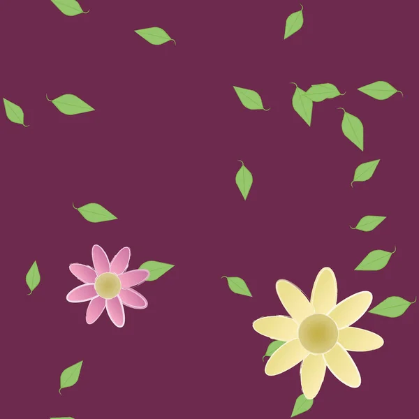 Fond Feuillage Sans Couture Fleurs Fleur Papier Peint Illustration Vectorielle — Image vectorielle