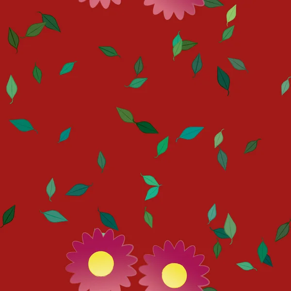 Farbigen Floralen Hintergrund Mit Blumen Vektorillustration — Stockvektor