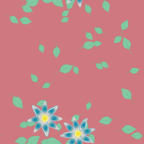 Квітуче Листя Квіти Розквітають Шпалери Векторні Ілюстрації — стоковий вектор