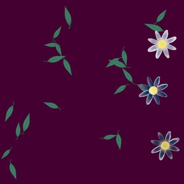 Flores Florecen Fondo Pantalla Follaje Flor Vector Ilustración — Vector de stock