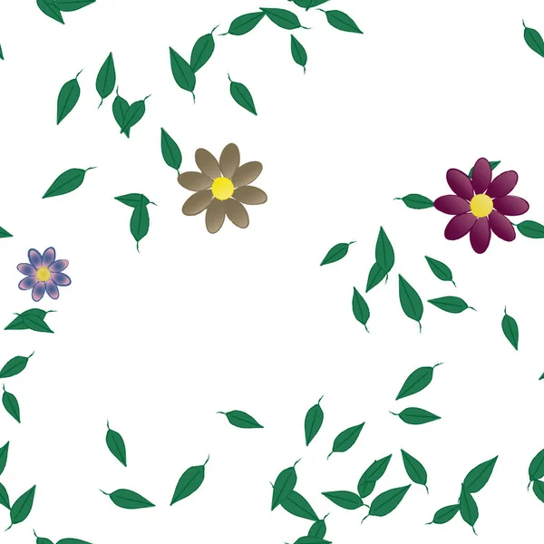 Fleurs Fleur Papier Peint Feuille Fleur Illustration Vectorielle — Image vectorielle