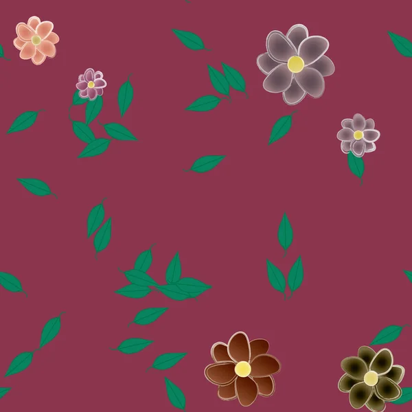 Fleurs Fleur Papier Peint Feuille Fleur Illustration Vectorielle — Image vectorielle