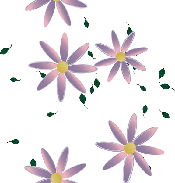 Follaje Flores Flores Florecen Fondo Pantalla Vector Ilustración — Vector de stock