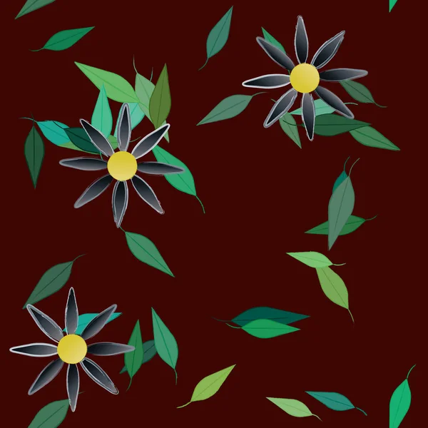 Feuillage Fleuri Papier Peint Fleuri Fleurs Illustration Vectorielle — Image vectorielle