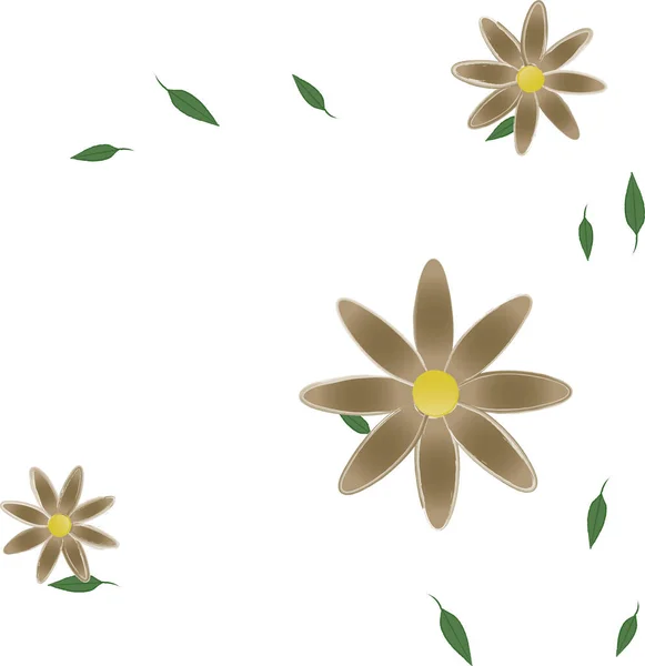 Feuillage Fleuri Papier Peint Fleuri Fleurs Illustration Vectorielle — Image vectorielle