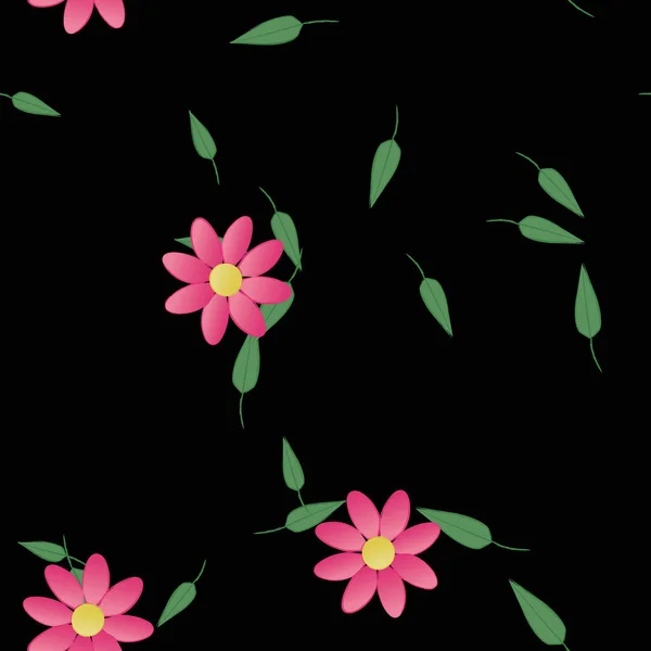 Fundo Floral Colorido Com Flores Ilustração Vetorial — Vetor de Stock