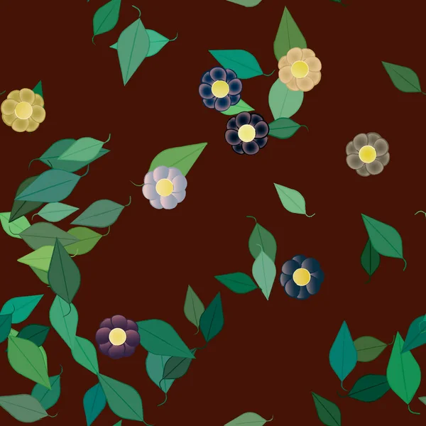 Farbigen Floralen Hintergrund Mit Blumen Vektorillustration — Stockvektor