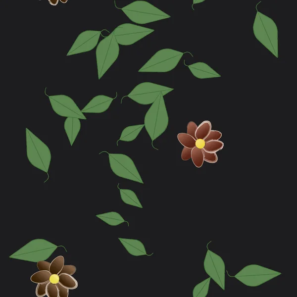 Flores Florecen Fondo Pantalla Follaje Flor Vector Ilustración — Vector de stock