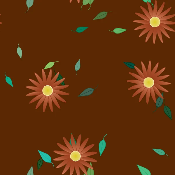 Follaje Flores Flores Florecen Fondo Pantalla Vector Ilustración — Archivo Imágenes Vectoriales