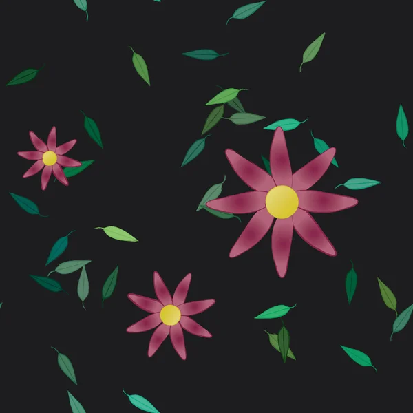 Fleurs Fleur Papier Peint Feuille Fleur Illustration Vectorielle — Image vectorielle