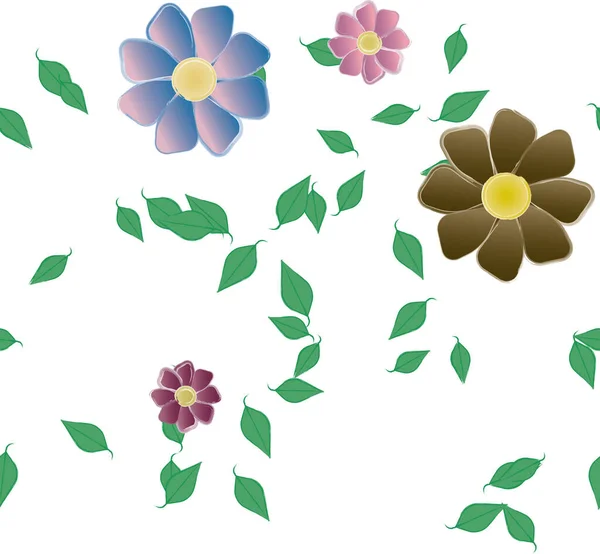 Flores Florecen Fondo Pantalla Vector Ilustración — Vector de stock
