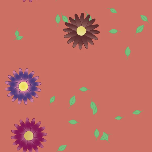 Fundo Floral Colorido Flores Ilustração Vetorial — Vetor de Stock