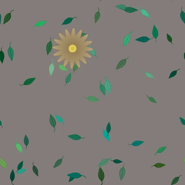 Fond Feuillage Sans Couture Fleurs Fleur Papier Peint Illustration Vectorielle — Image vectorielle