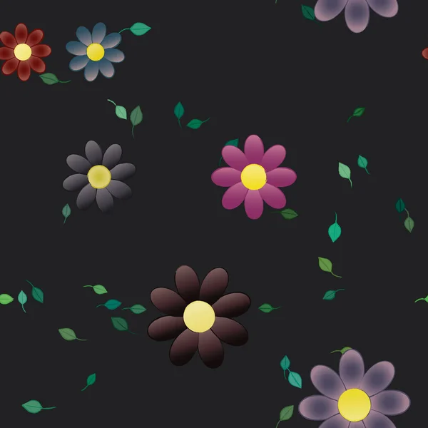 Fundal Floral Colorat Flori Vector Ilustrare — Vector de stoc